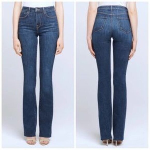 L'agence Ruth Jeans Straight Leg High Rise Dark Wash Meade Classic Denim 31 - Picture 1 of 9